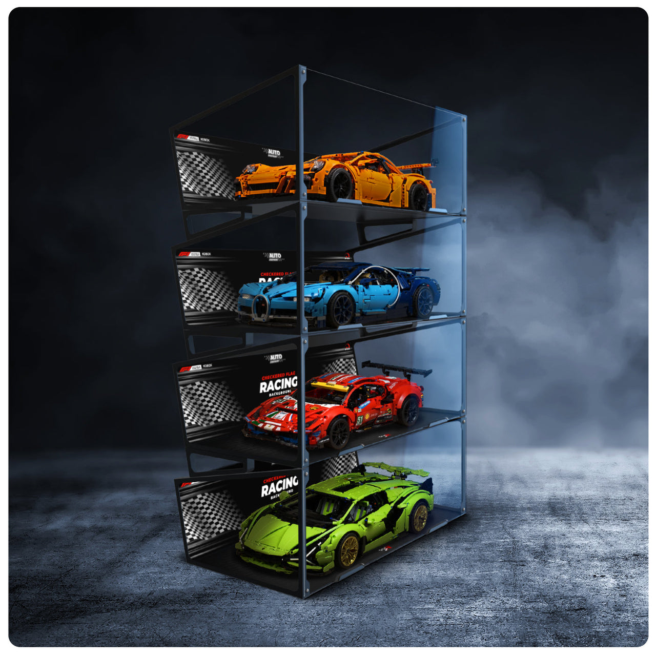lego Technic Racing Car Display Case Metal Build Compatible with 42125 42083 42096 10295 42056 42115 42141 42171 42172