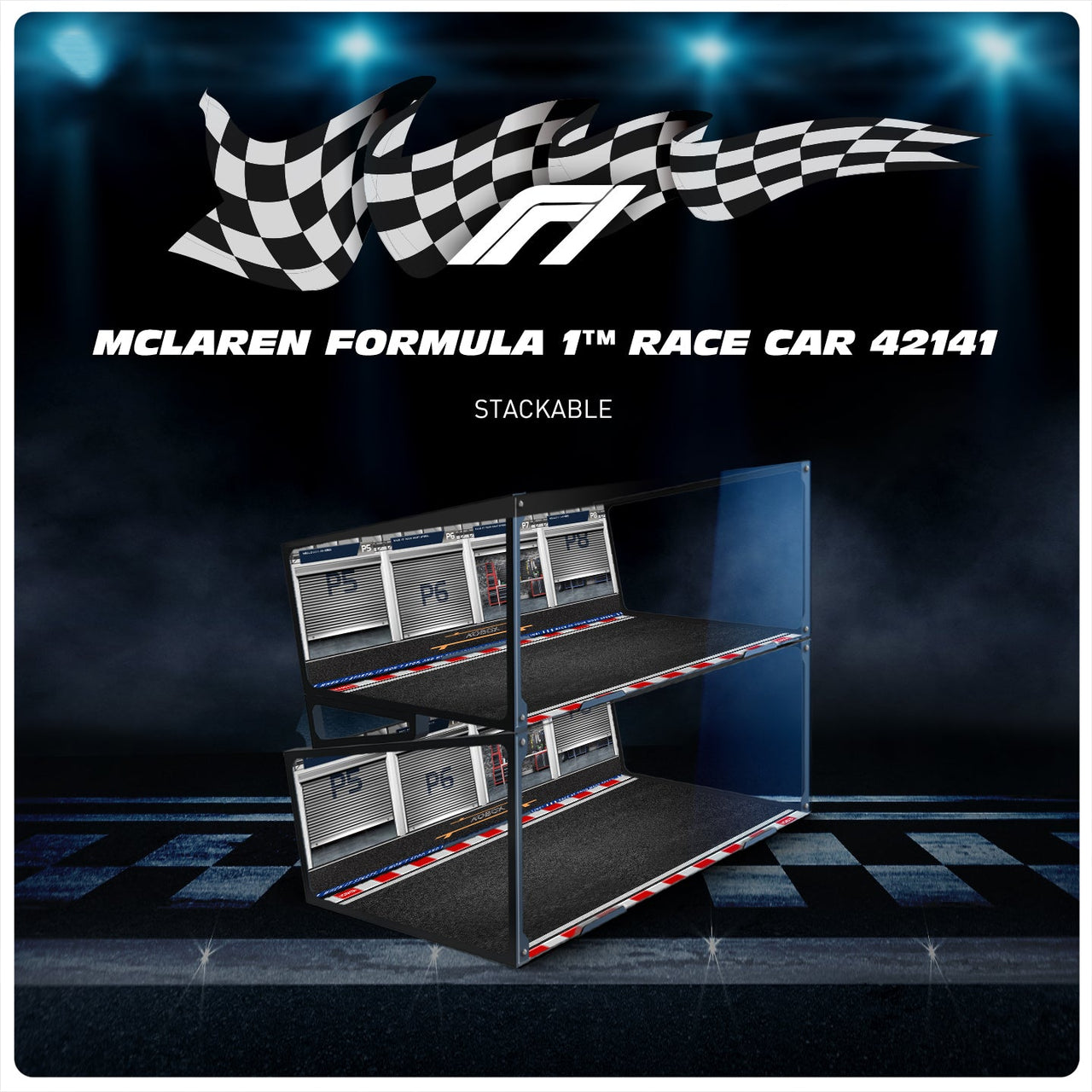 Lego 42141 McLaren Formula 1 Race Car Display Case - Metal Build