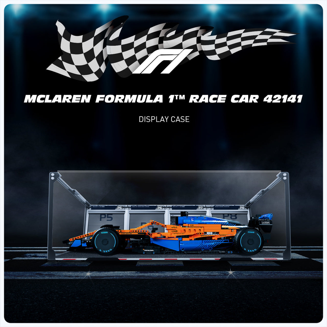 Lego 42141 McLaren Formula 1 Race Car Display Case - Metal Build