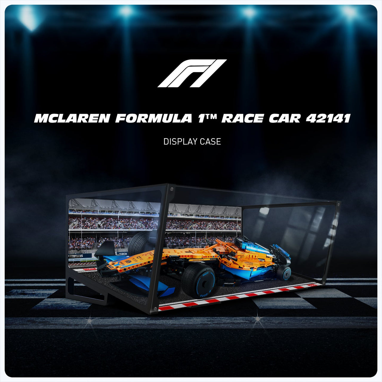 Lego 42141 McLaren Formula 1 Race Car Display Case - Metal Build
