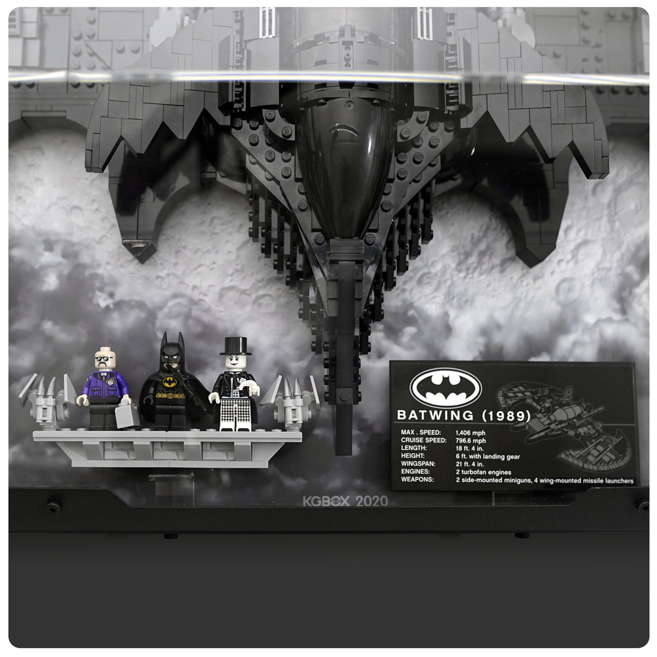Lego 1989 Batwing 76161 Display Case Metal Build