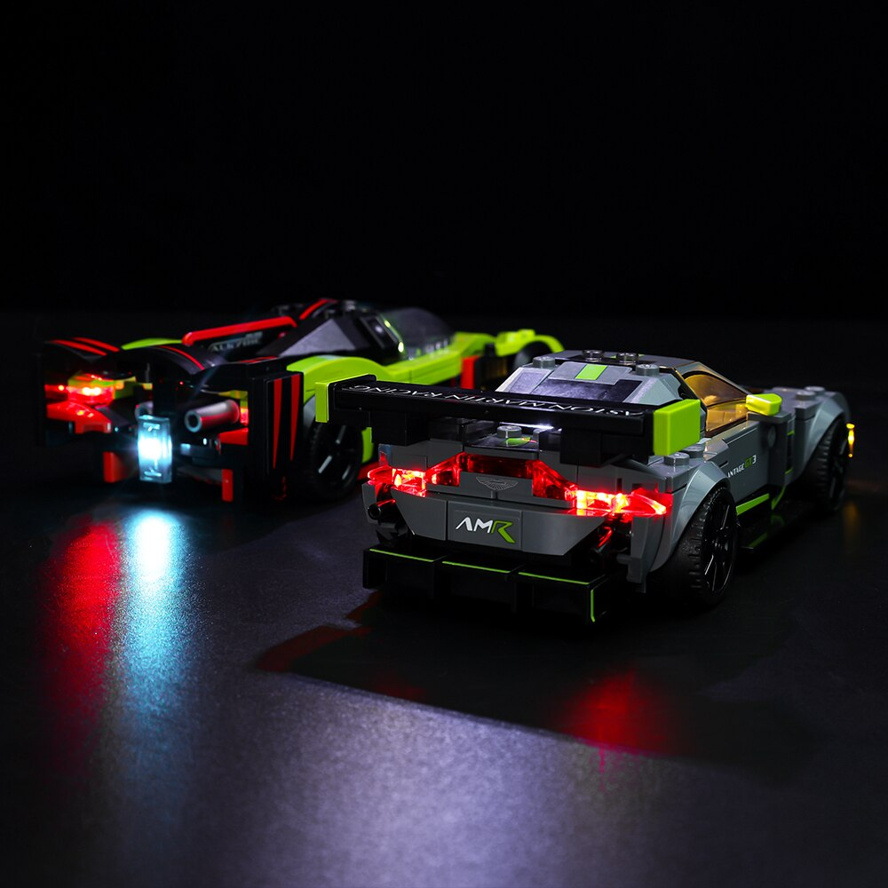 Lego Aston Martin Valkyrie AMR Pro and Aston Martin Vantage GT3 76910 Light Kit