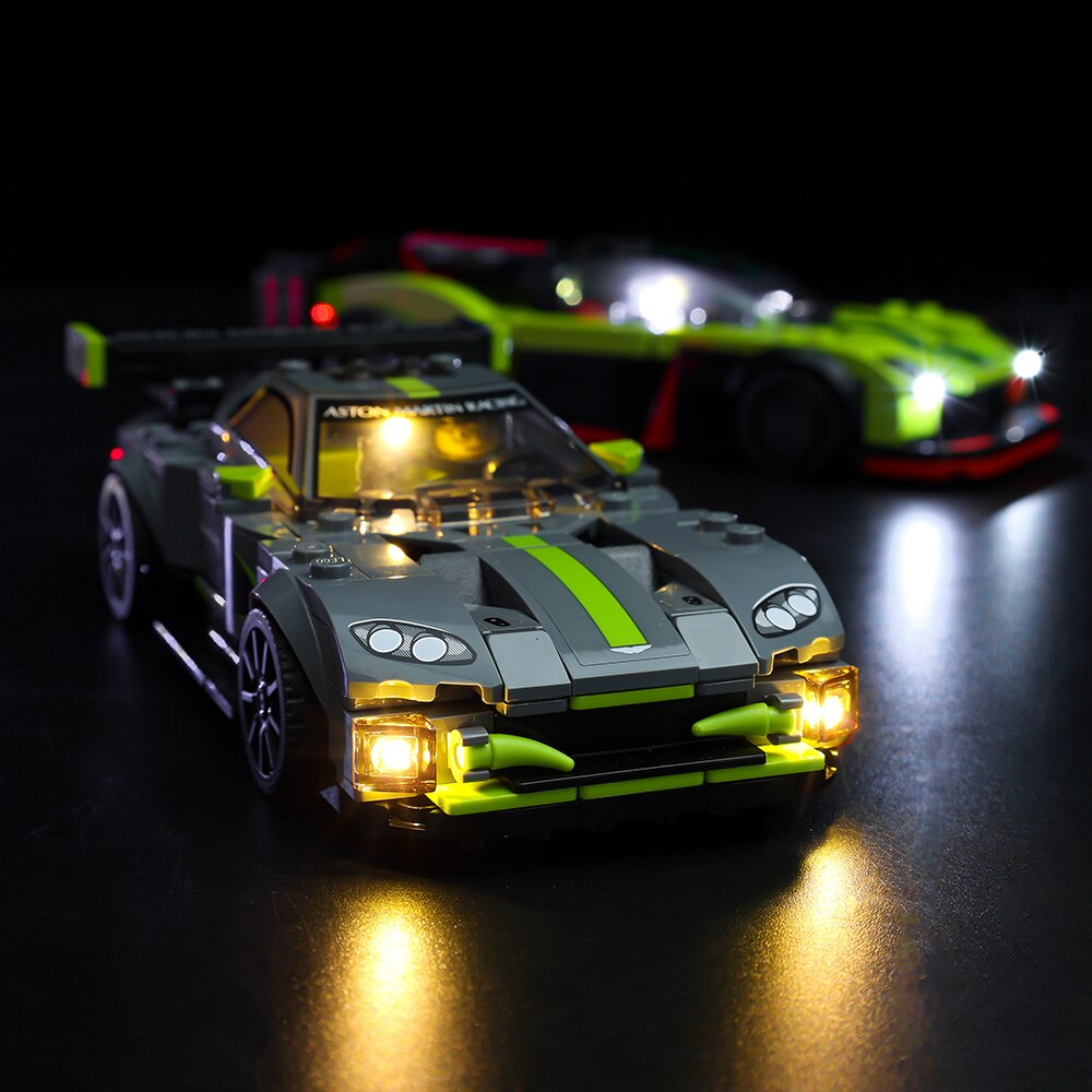 Lego Aston Martin Valkyrie AMR Pro and Aston Martin Vantage GT3 76910 Light Kit
