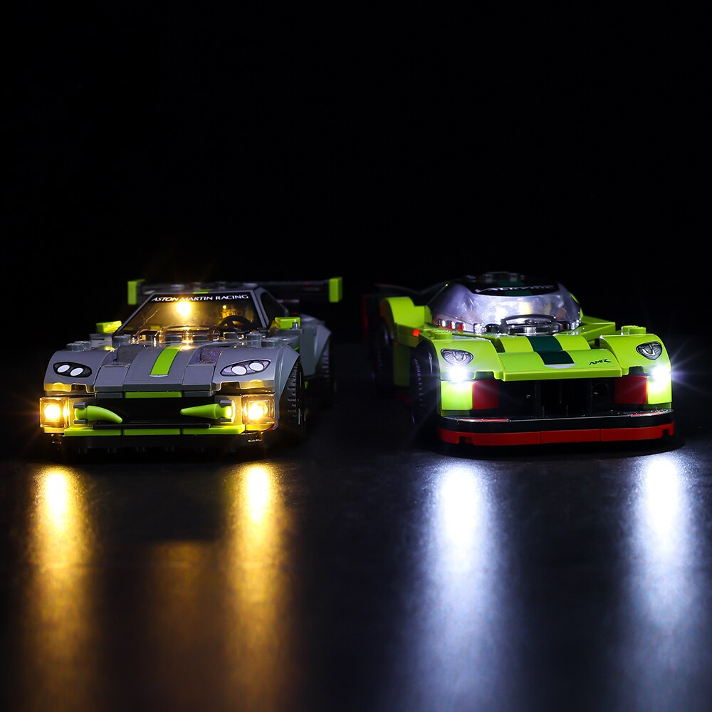 Lego Aston Martin Valkyrie AMR Pro and Aston Martin Vantage GT3 76910 Light Kit