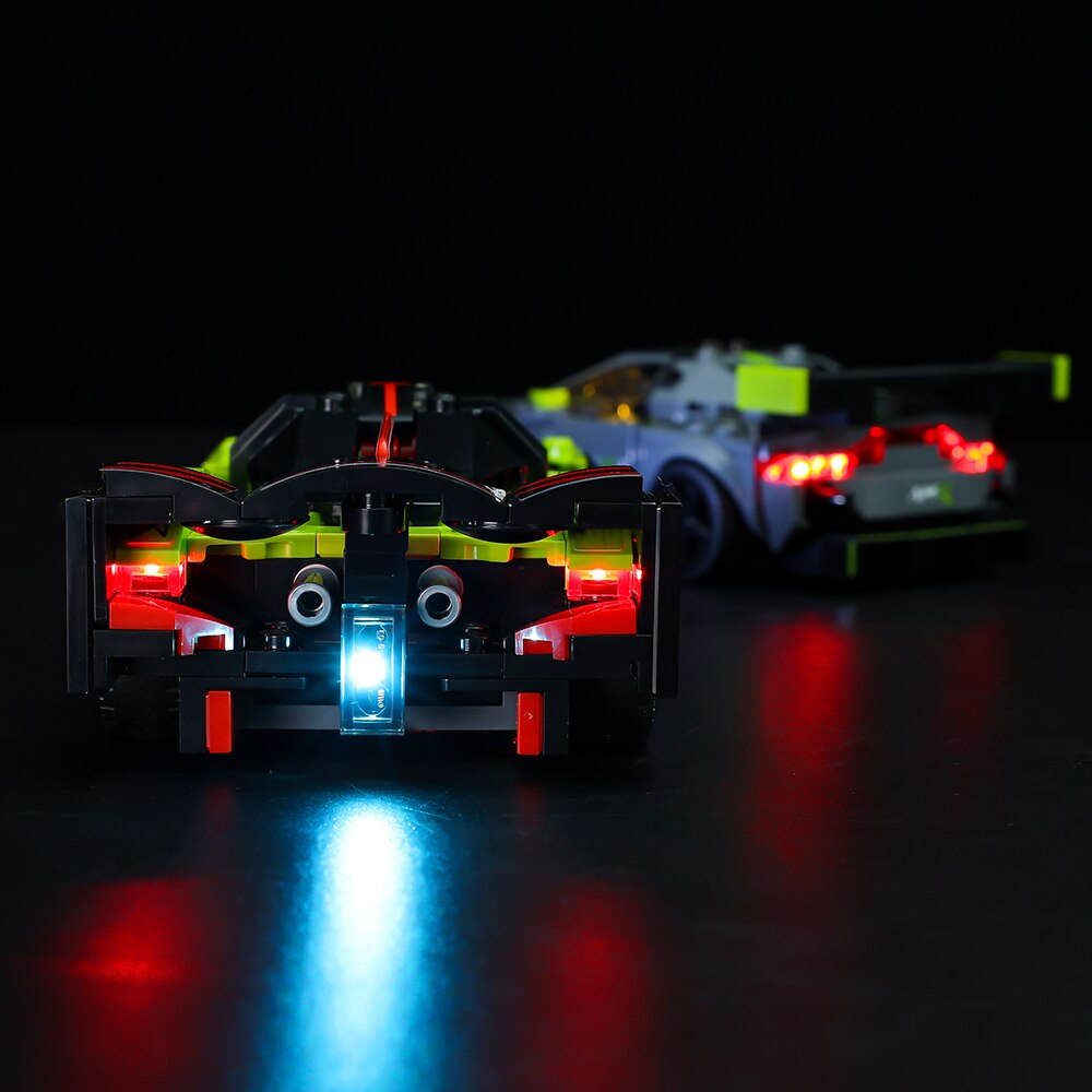 Lego Aston Martin Valkyrie AMR Pro and Aston Martin Vantage GT3 76910 Light Kit