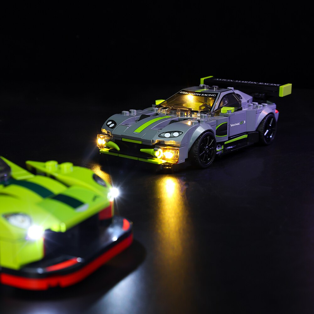 Lego Aston Martin Valkyrie AMR Pro and Aston Martin Vantage GT3 76910 Light Kit