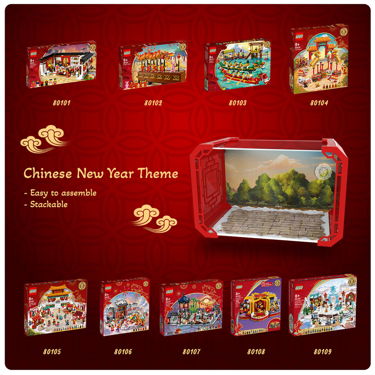 Lego Lunar New Year Theme Display Case 80101 - 80109