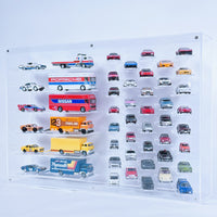 Premium 1:64 Diecast Cars Display Case for 38 Cars & Six Haulers, Hot Wheels, Tomica, Matchbox, Siku