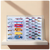 Premium 1:64 Diecast Cars Display Case for 38 Cars & Six Haulers, Hot Wheels, Tomica, Matchbox, Siku
