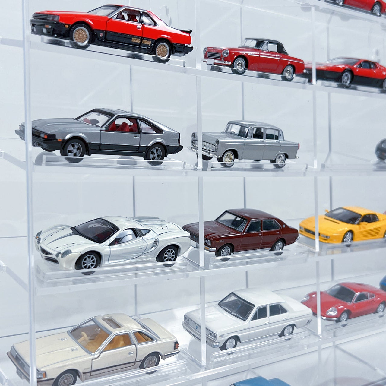 Premium Horizontal Display Case for 1:64 Scale Diecast Cars, Hot Wheels, Tomica, Matchbox, Siku