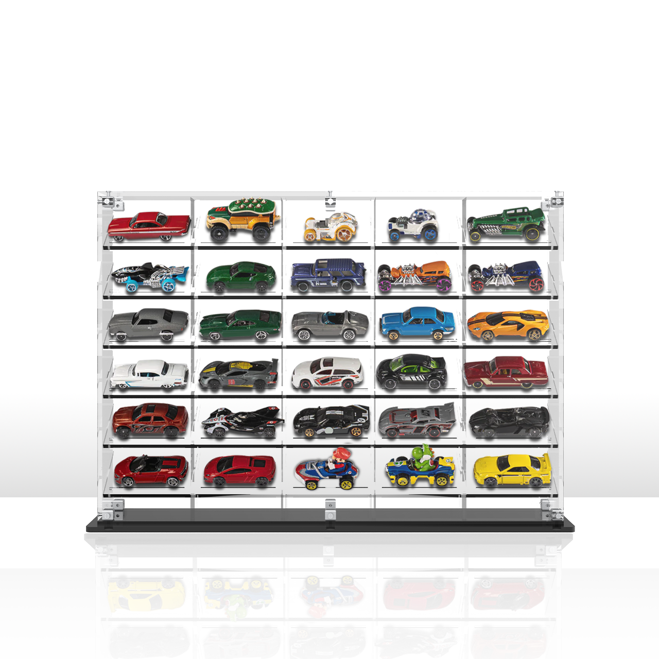 Premium Horizontal Display Case for 1:64 Scale Diecast Cars, Hot Wheels, Tomica, Matchbox, Siku