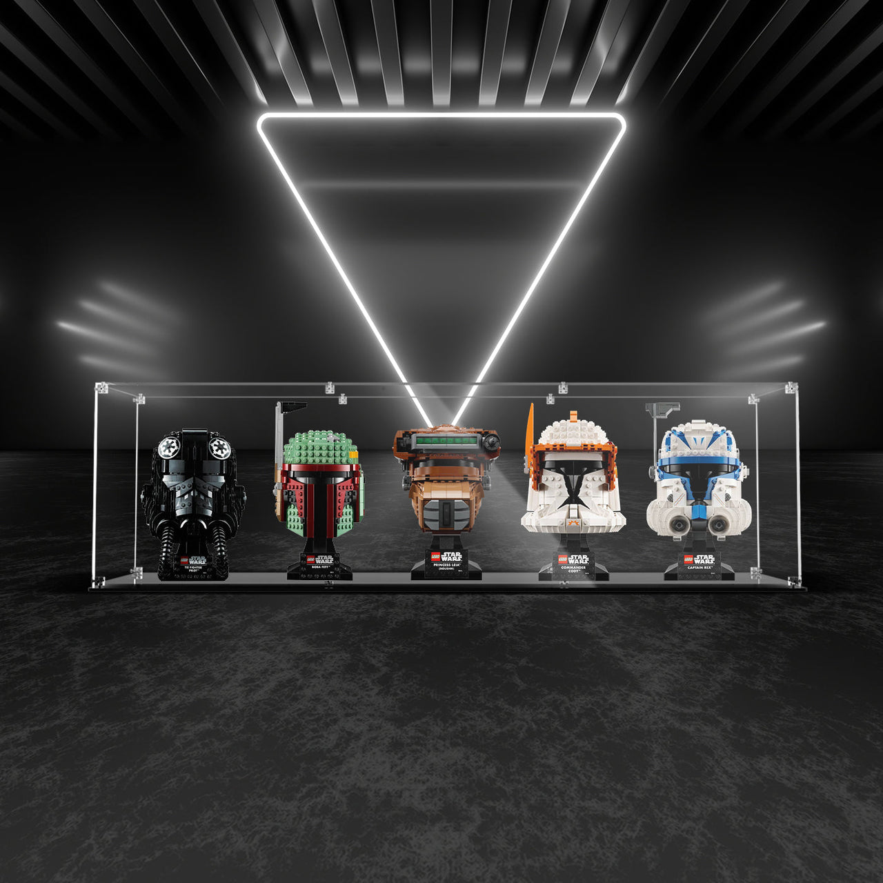 Premium Display Case for 5 x Lego Helmets