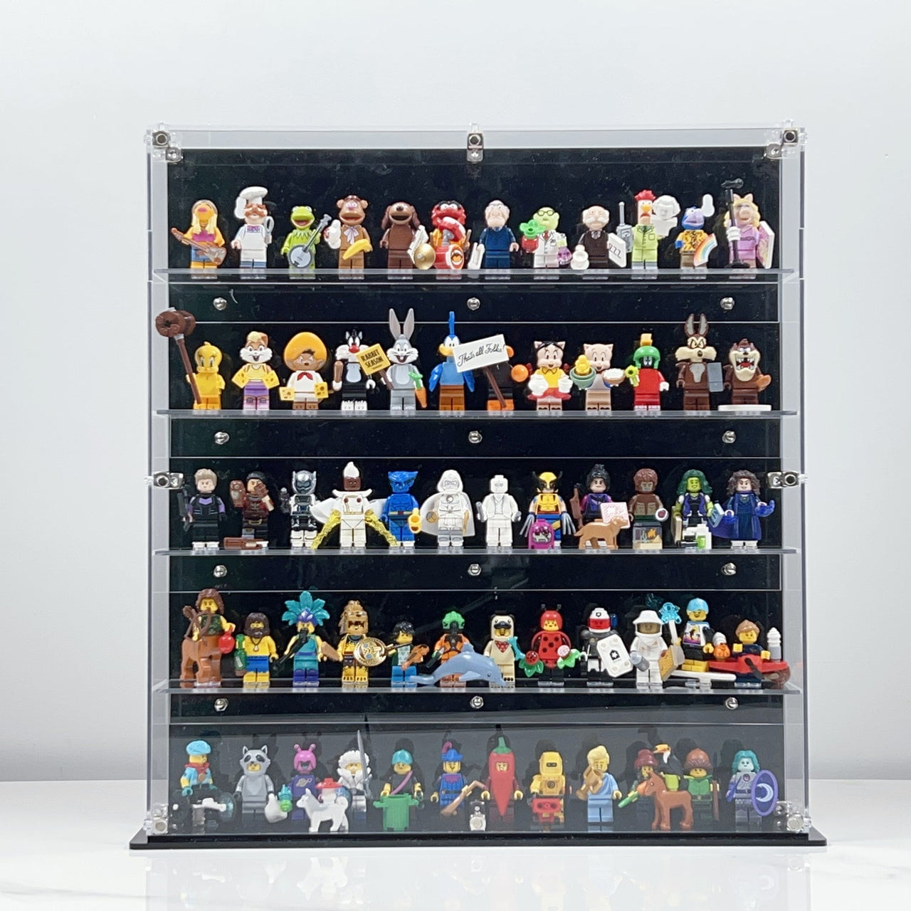 Premium 5-Tier Wall Mounted Display Cases for Lego Minifigures - 12 Minifigures Wide