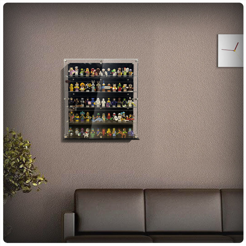 Premium 5-Tier Wall Mounted Display Cases for Lego Minifigures - 12 Minifigures Wide