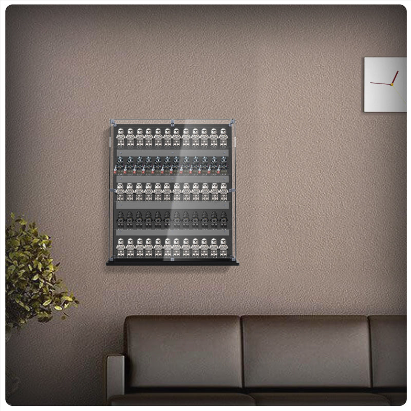 Premium 5-Tier Wall Mounted Display Cases for Lego Minifigures - 12 Minifigures Wide