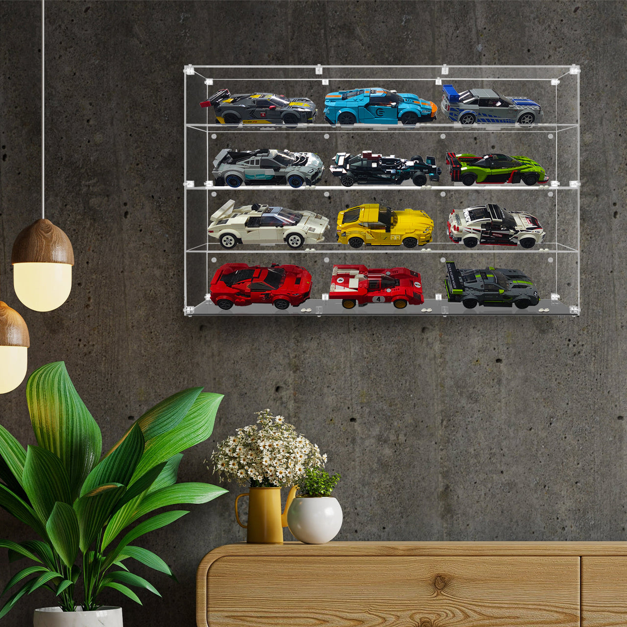 Premium Display Case for 12 x Lego Speed Champions Cars (4x3)