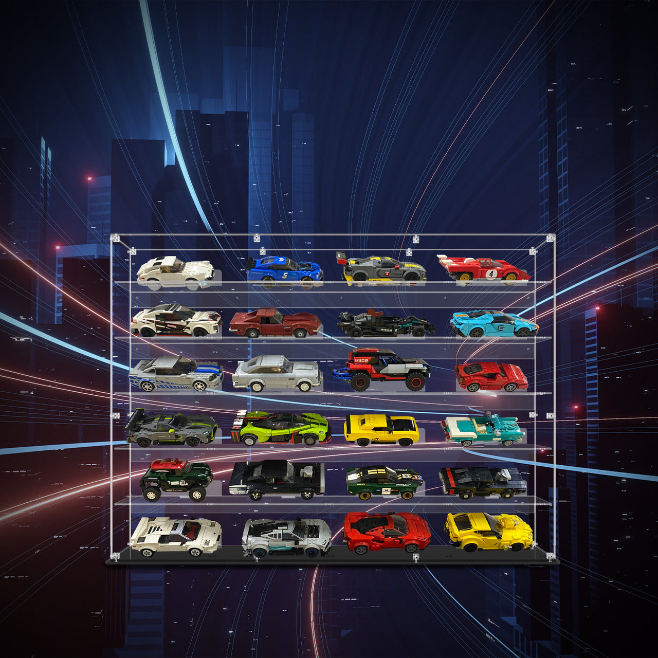 Premium Display Case for 24 x Lego Speed Champions Cars (4x6)