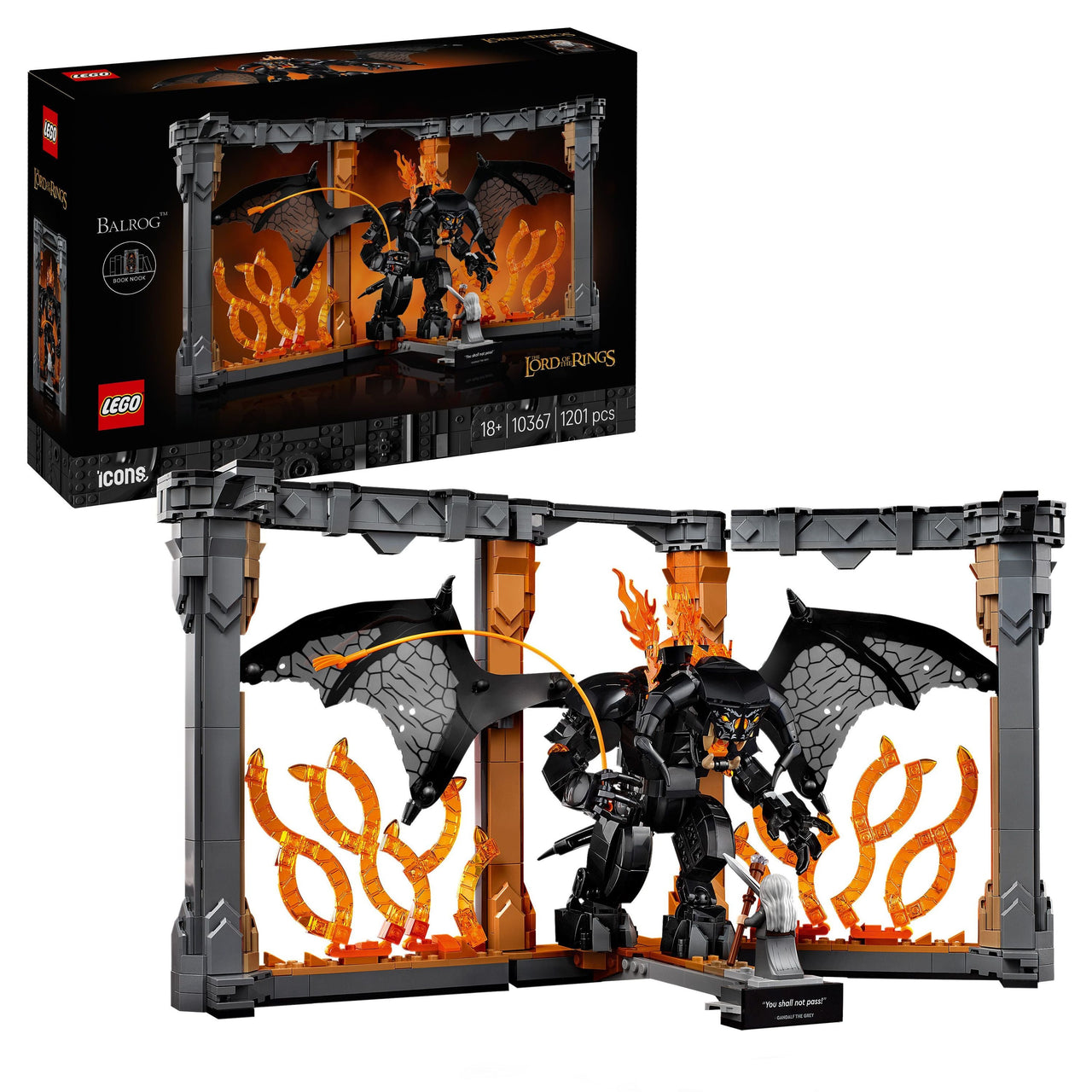 LEGO 10367 Icons The Lord of the Rings Balrog Book Nook