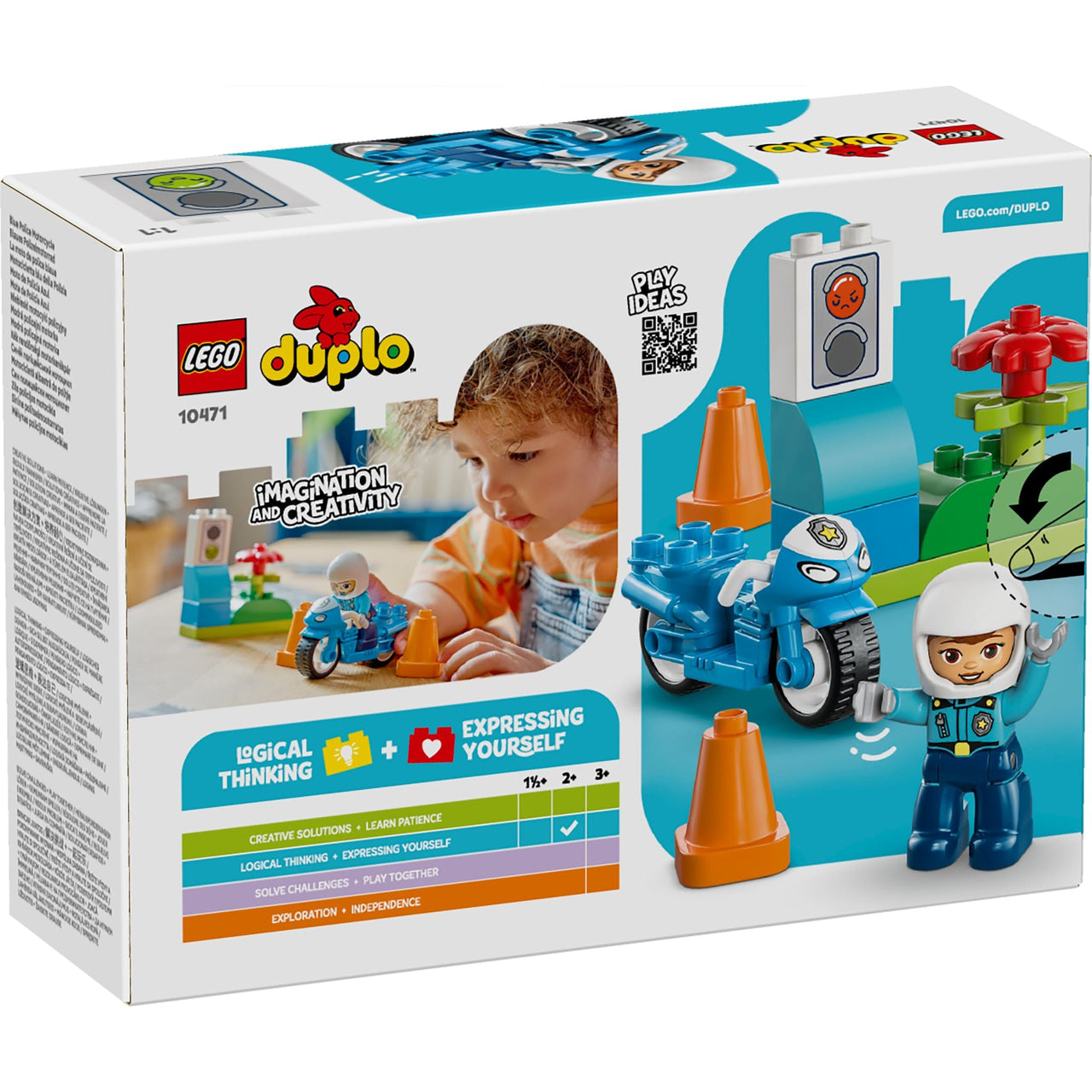 LEGO 10471 DUPLO Town Blue Police Motorcycle