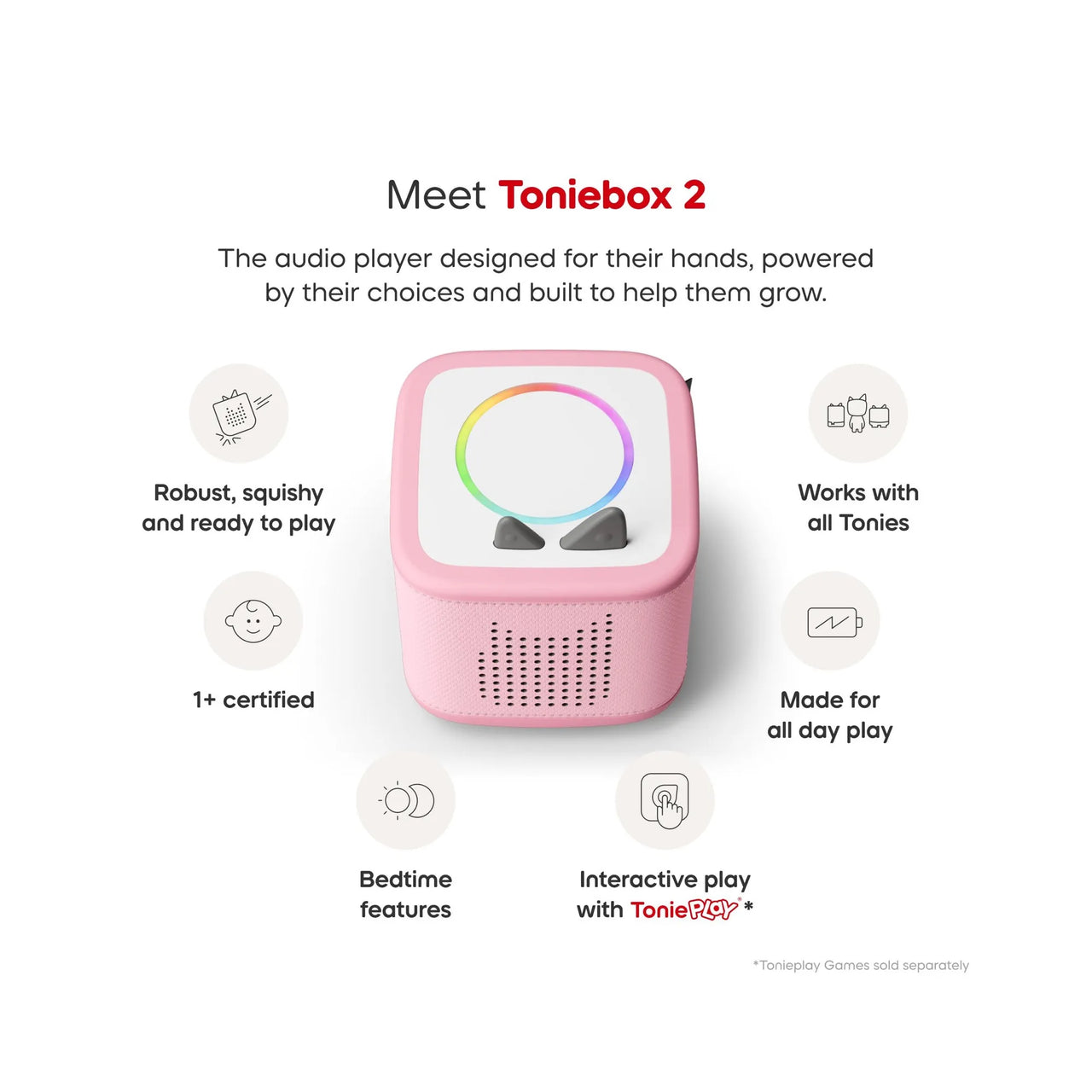 Toniebox 2 Cloud Pink Starter Set Creative Tonie Rubie