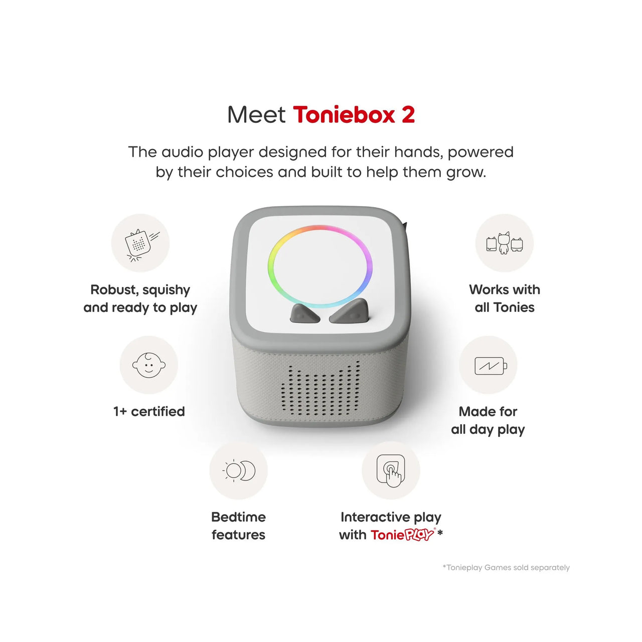Toniebox 2 Moon Grey Starter Set Creative Tonie Rubie
