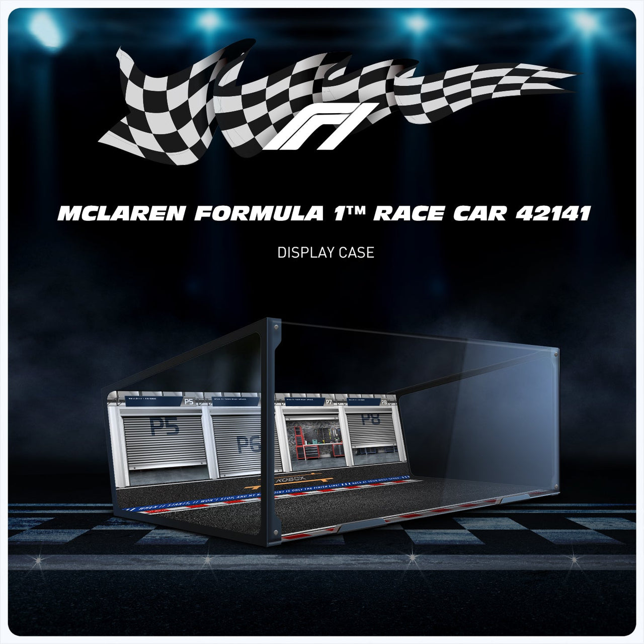 Lego 42141 McLaren Formula 1 Race Car Display Case - Metal Build