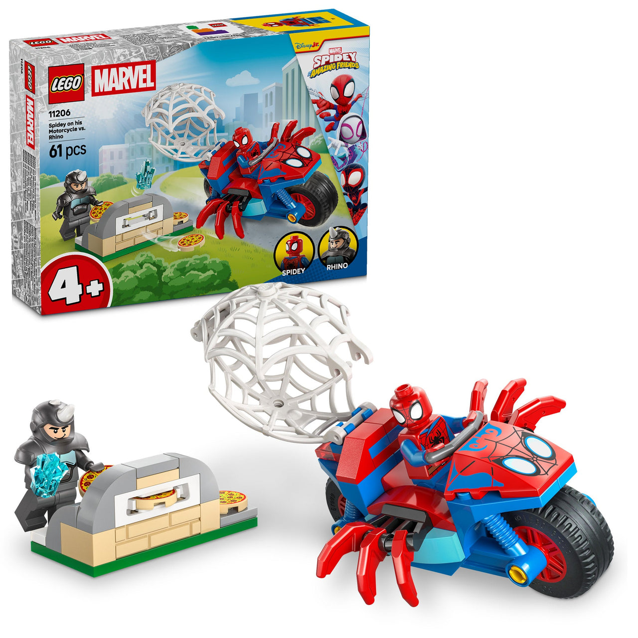 LEGO 11206 Marvel Spidey And His Amazing Friends Spidey On his Motorcycle vs. Rhino