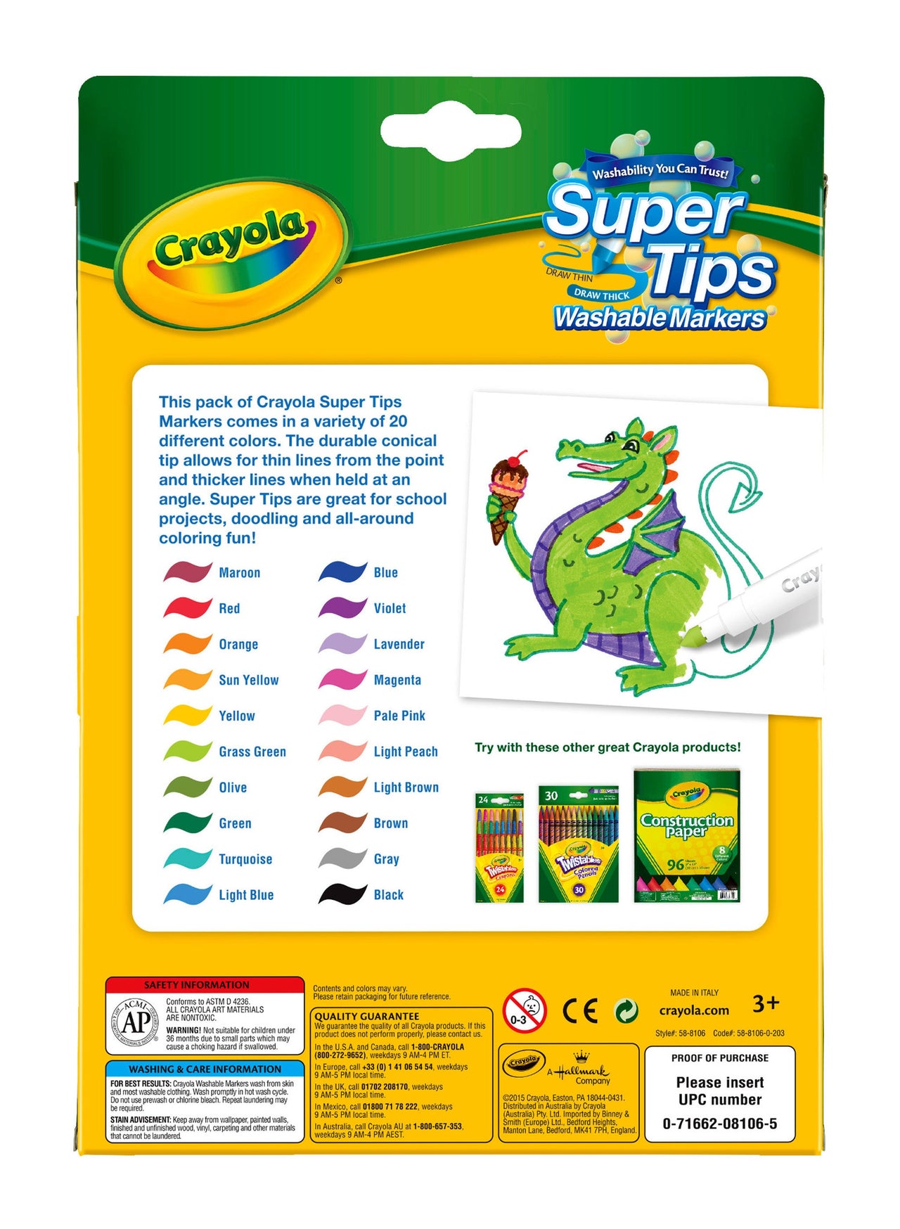 Crayola Super Tip Markers 20 Pack