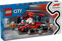 LEGO 60443 City F1 Pit Stop & Pit Crew with Ferrari Car