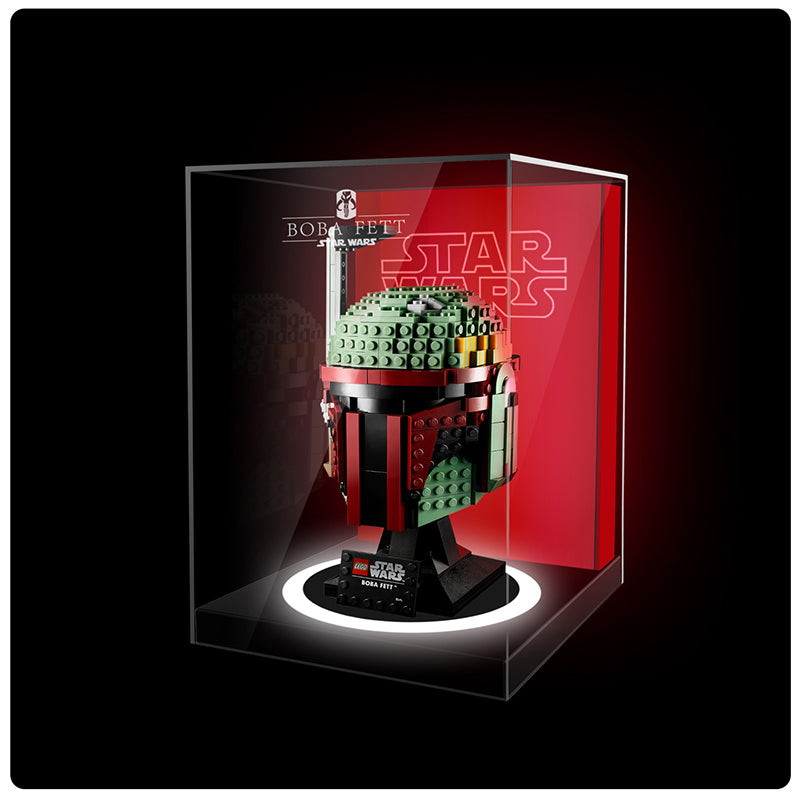 Lego Helmet Series Display Case Duel Lights Version Compatible with 75277 75274 75276 75304 75328 75327 75343 75305