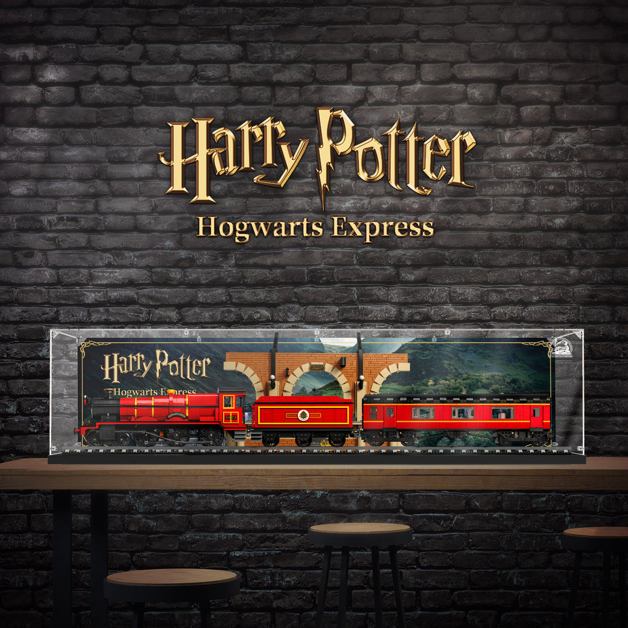 Lego 76405 Hogwarts Express Display Case - Double-sided painting