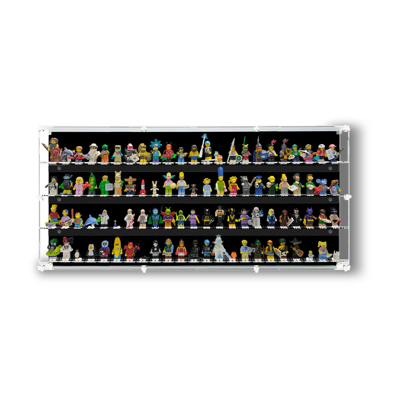 Premium Wall Mounted Display Case for Lego Minifigures - 92 Minifigures
