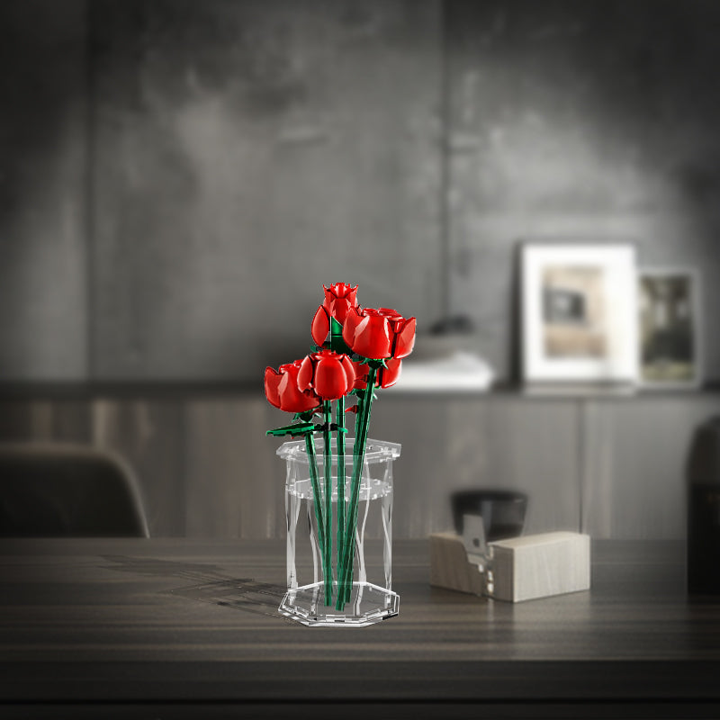 Premium Small Display Vase for Lego Flowers - Fully Assembled