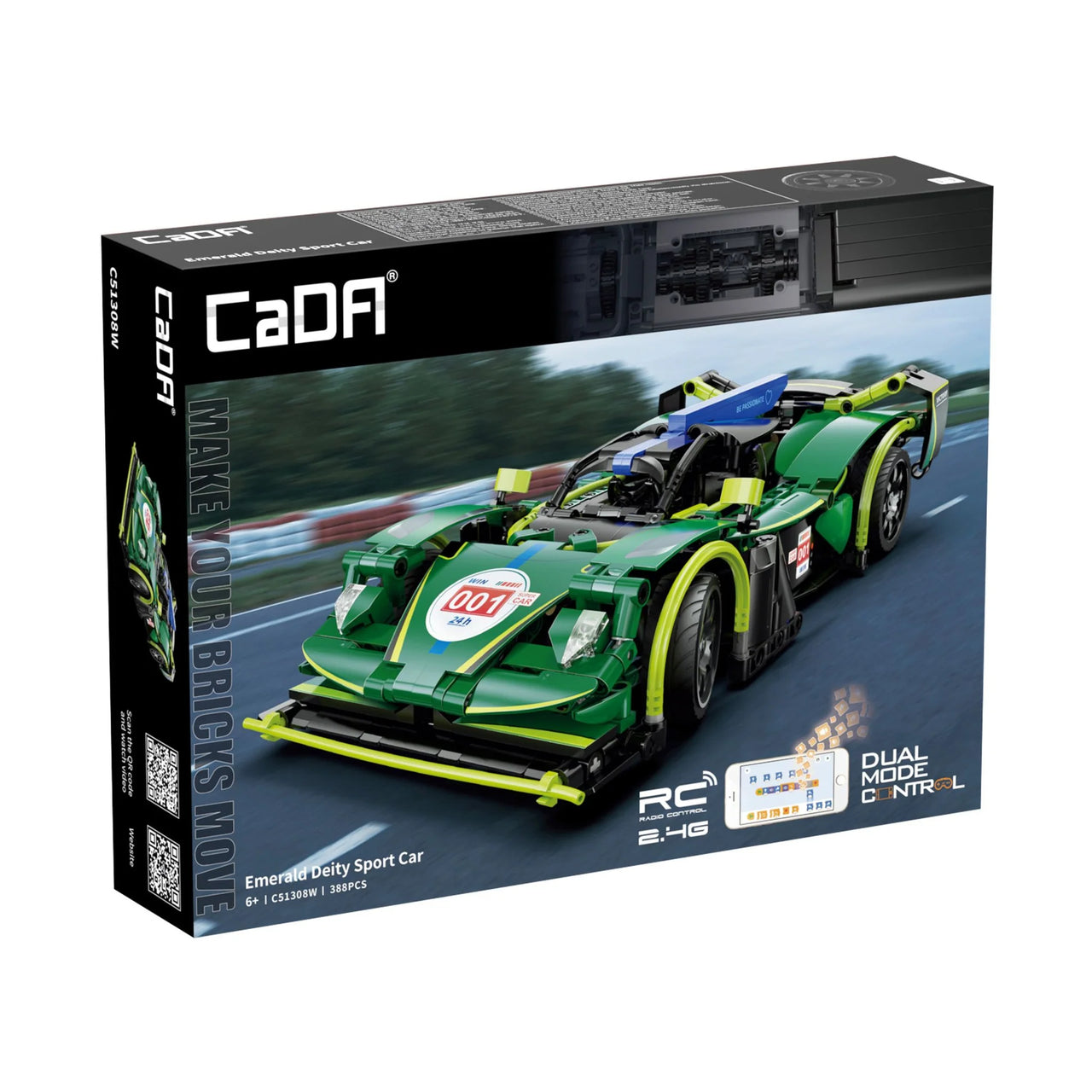 CaDA 1:14 Emerald Deity Sport Car | 388-Piece RC Model