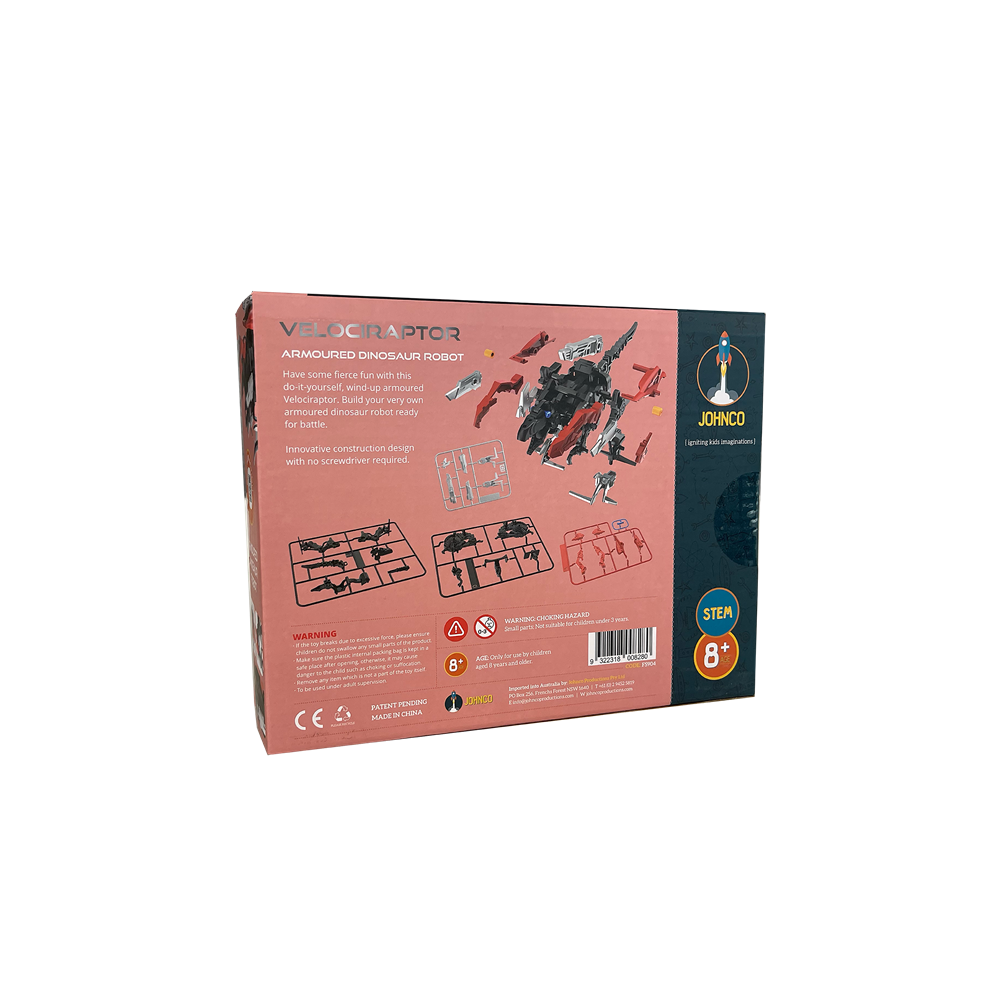 Johnco - Velociraptor - Armoured Dinosaur Robot - Small