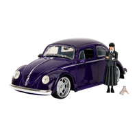 Jada Toys Wednesday VW Beetle 1:24 Diecast with Figure