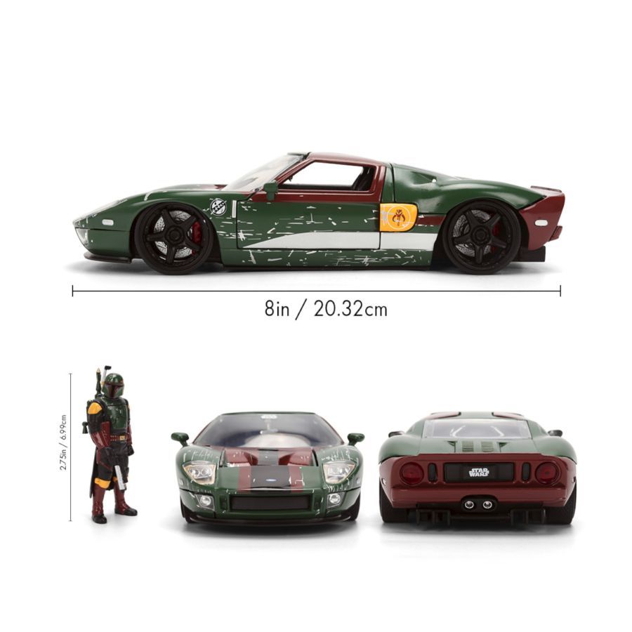 Jada Toys Star Was Boba Fett 2005 Ford GT 1:24 Diecast Model