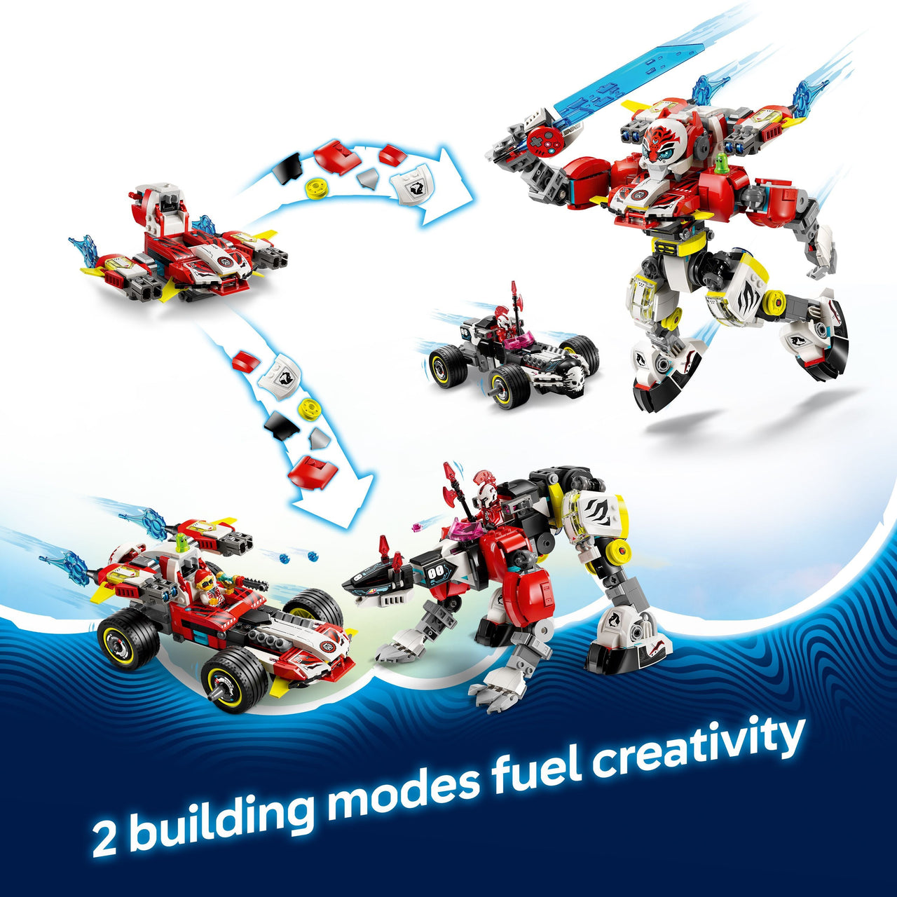 LEGO 71497 DREAMZzz Cooper's Tiger Mech & Zero's Hot Rod Car