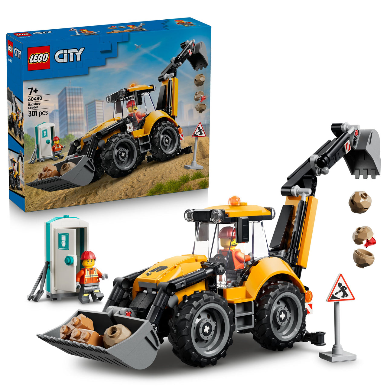 LEGO 60480 City Yellow Backhoe Loader