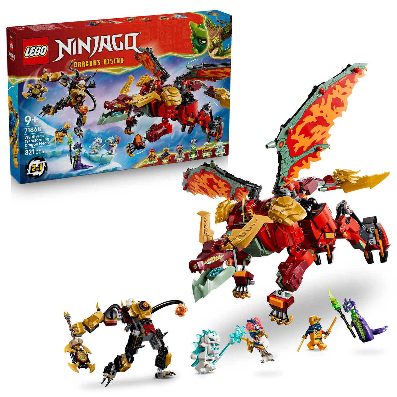 LEGO 71868 NINJAGO Wyldfyre's Transforming Dragon Mech