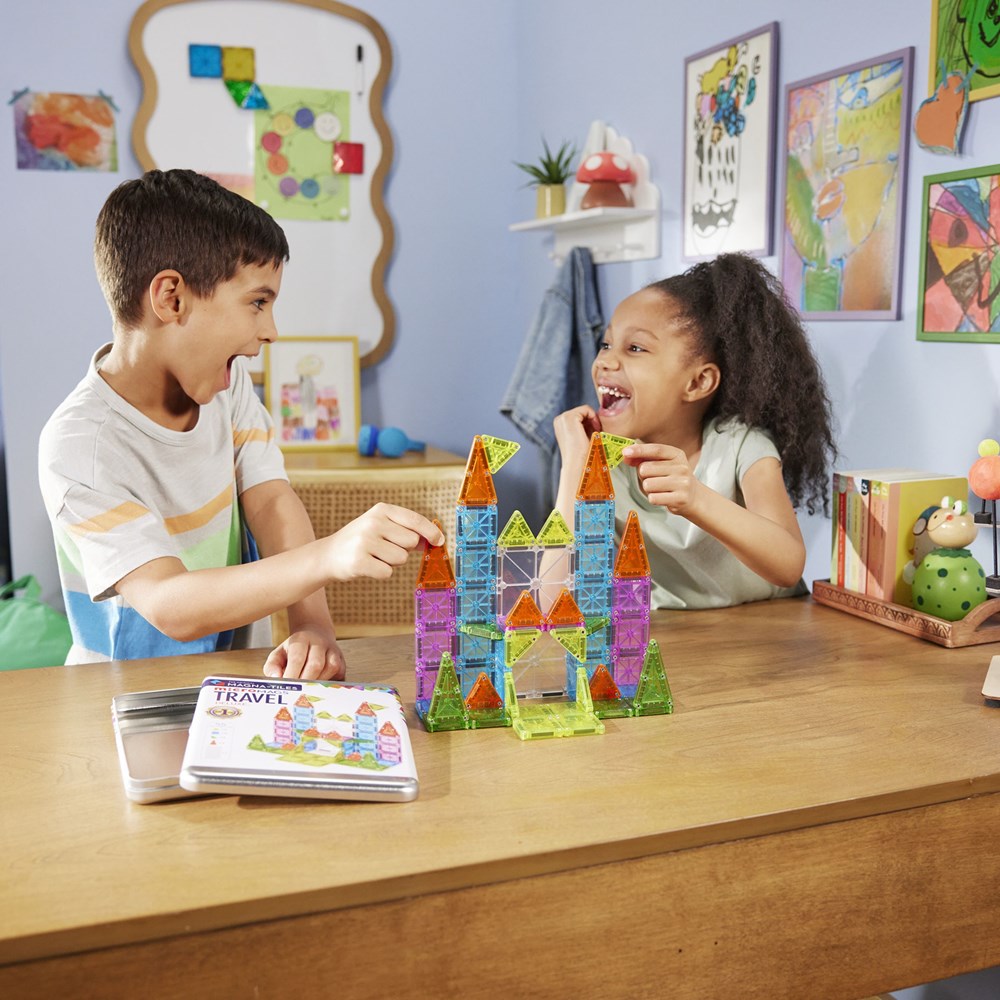 MAGNA-TILES - microMAGS Travel Set Deluxe - 55 Piece - 6 Unit Counter Display
