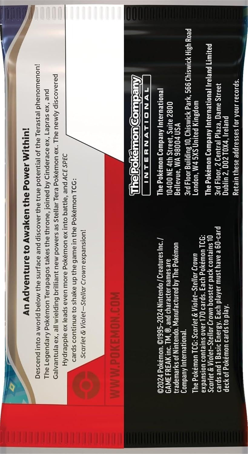 POKEMON TCG: Scarlet & Violet Stellar Crown BOOSTER PACK backside