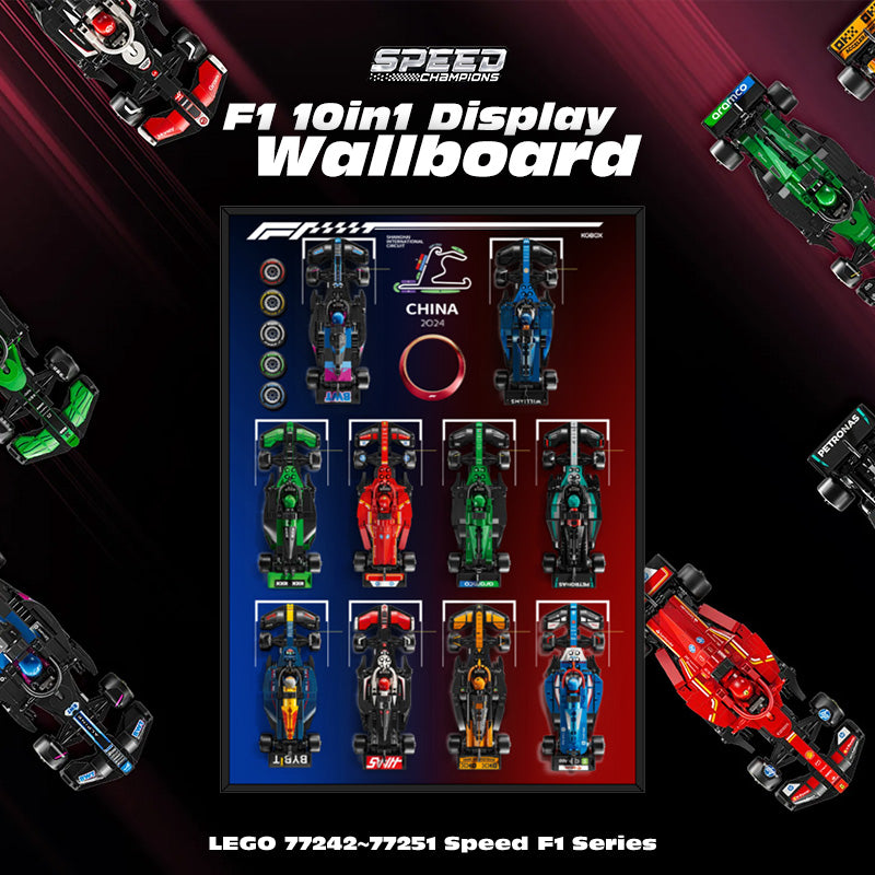 LEGO Speed Champions F1 Race Car 10 in 1 Display Wallboard 77242 - 77251
