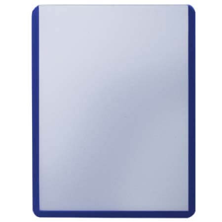 Rectangular white board with blue frame on a white background