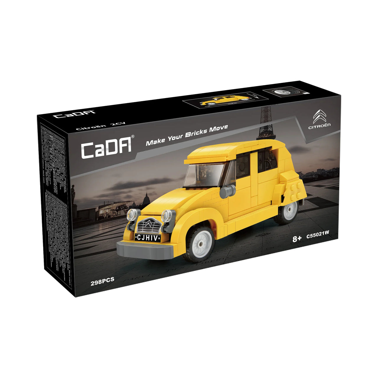 CaDA 1:24 Citroen 2CV Retro Car | 298-Piece Model