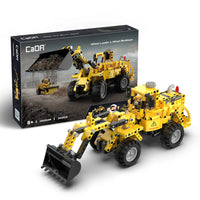 CaDA 2-in-1 Wheel Loader & Bulldozer Building Set