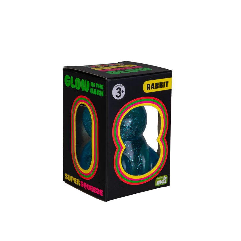 Smoosho Glow in the Dark Rabbit Super Squeeze Squishy Toy