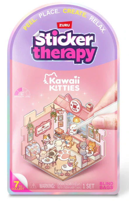ZURU Sticker Therapy Kawaii Kitties Set | Peel & Place Sticker Craft